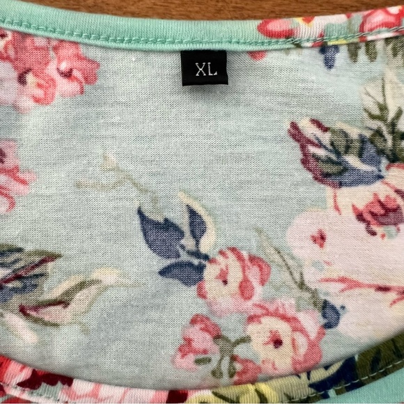 Women's Size XL Short Sleeve Pleated Casual Shirt Floral Dress NWOT - Picture 10 of 13